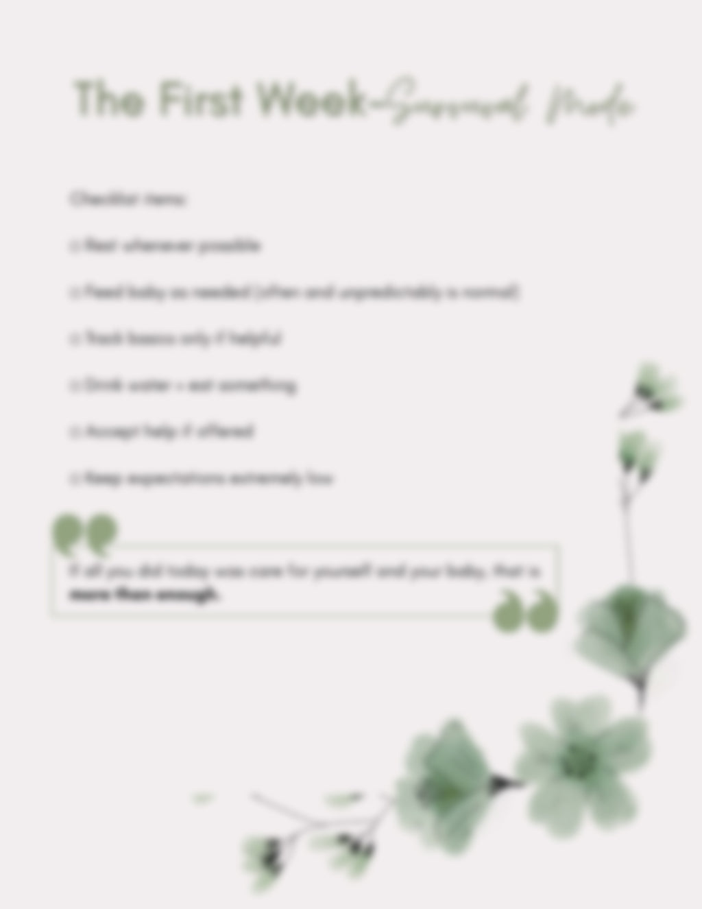 First Time Mom Survival Checklist