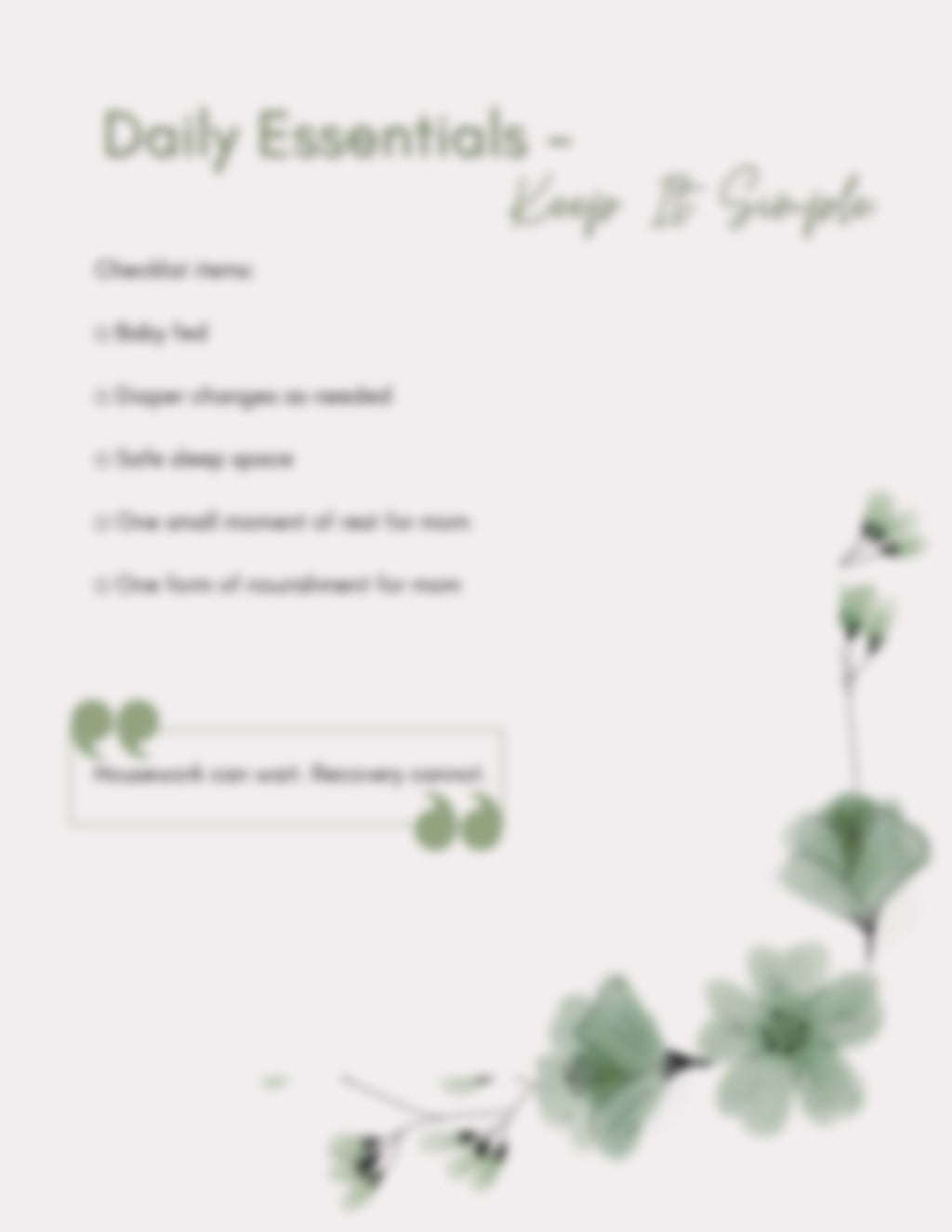 First Time Mom Survival Checklist