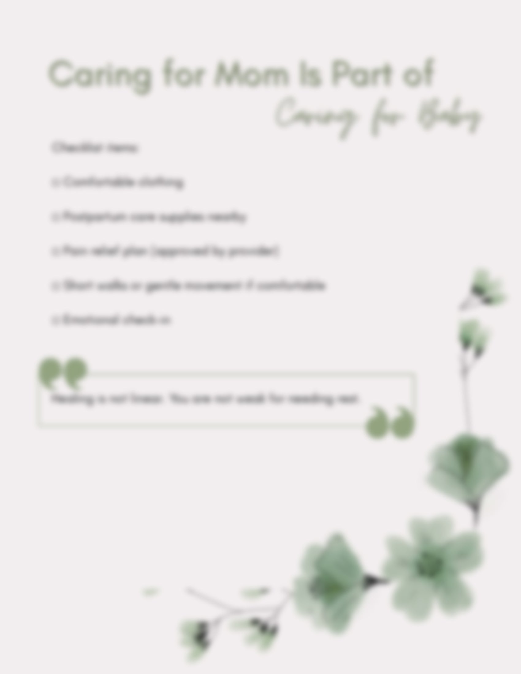 First Time Mom Survival Checklist