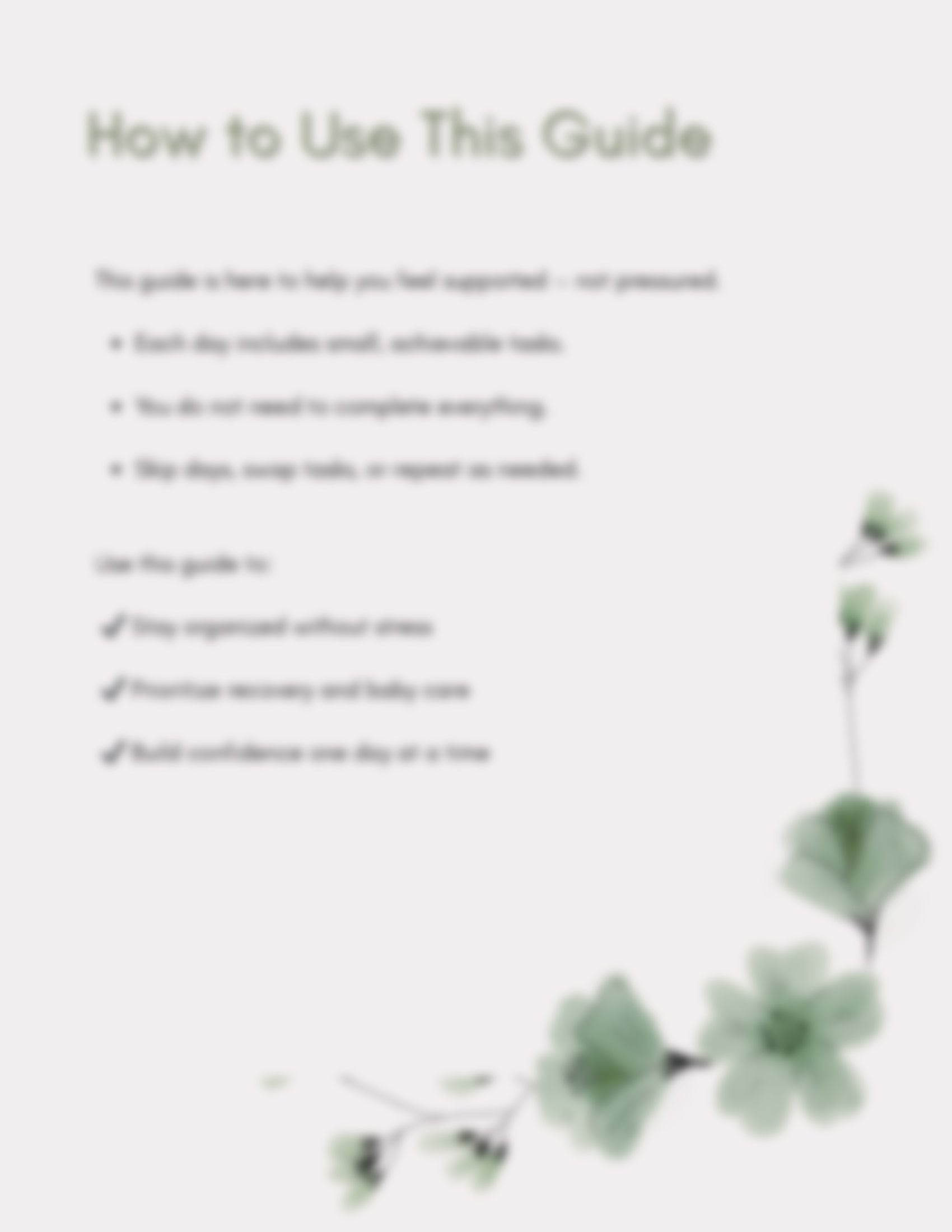 First 30 Days At Home Routine Guide