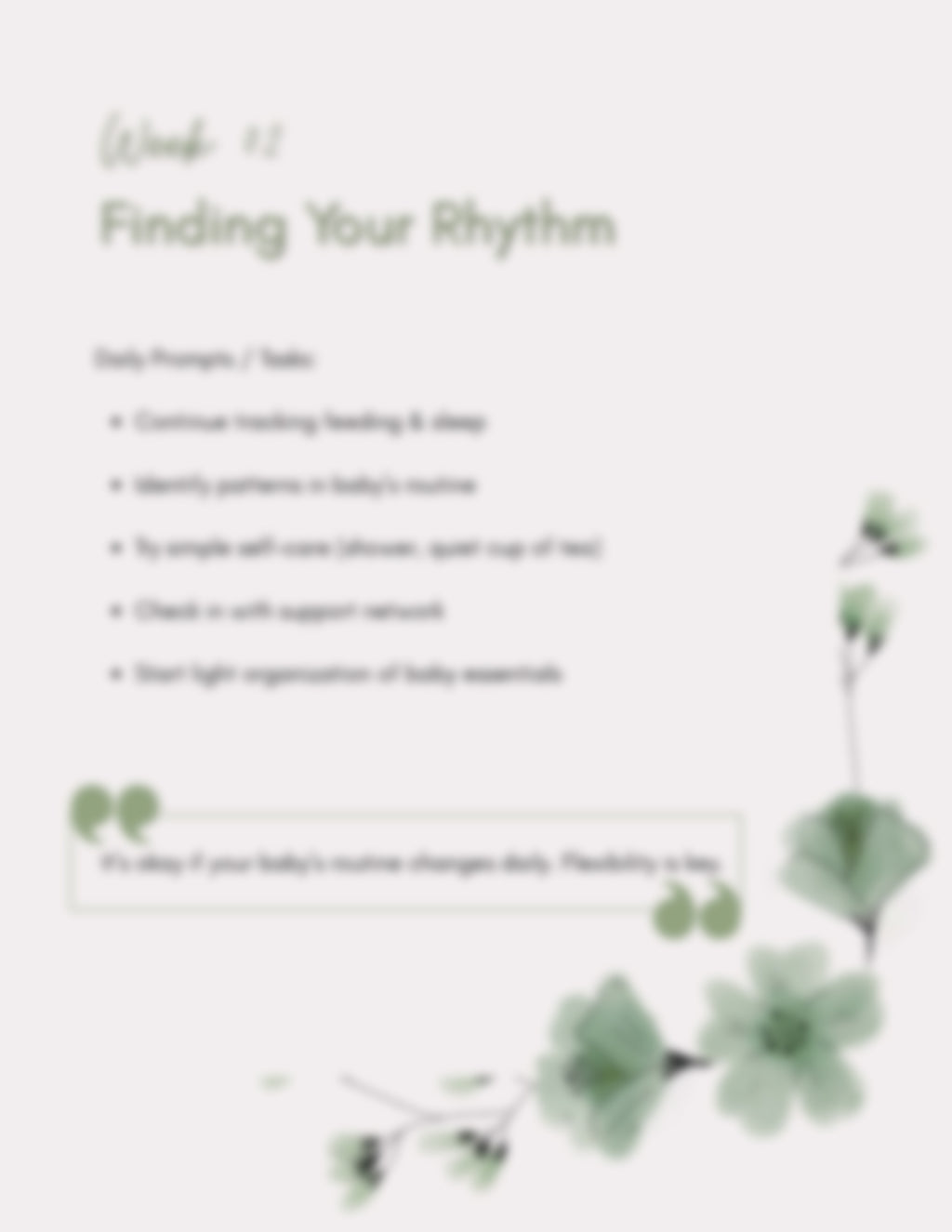 First 30 Days At Home Routine Guide