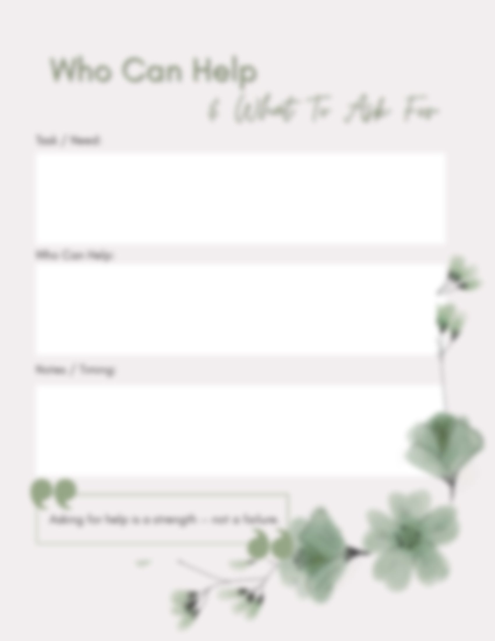 Postpartum Mental Load Planner