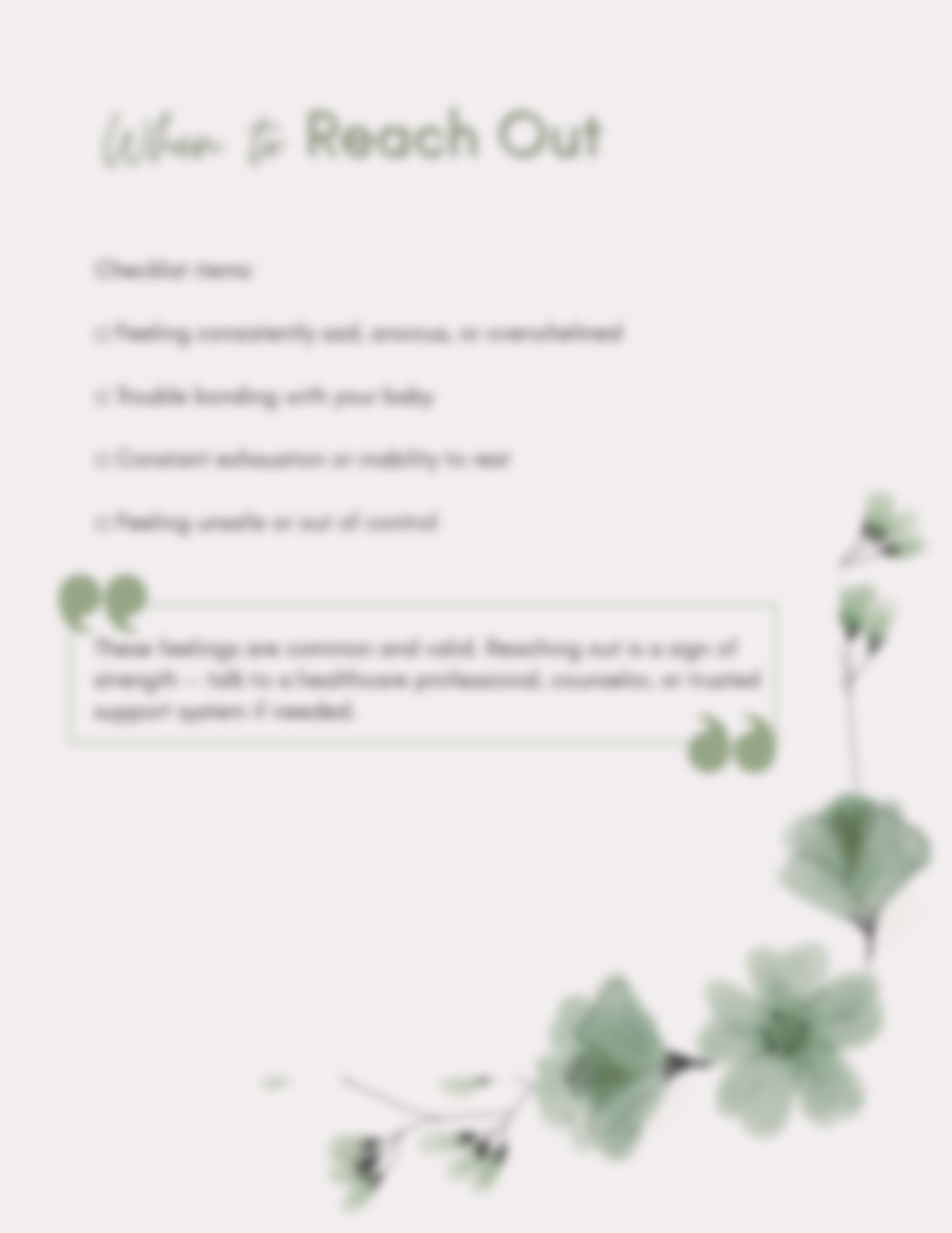 Postpartum Mental Load Planner