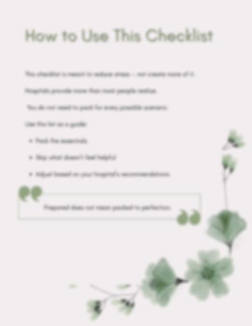 Hospital Bag Checklist - Mom & Baby